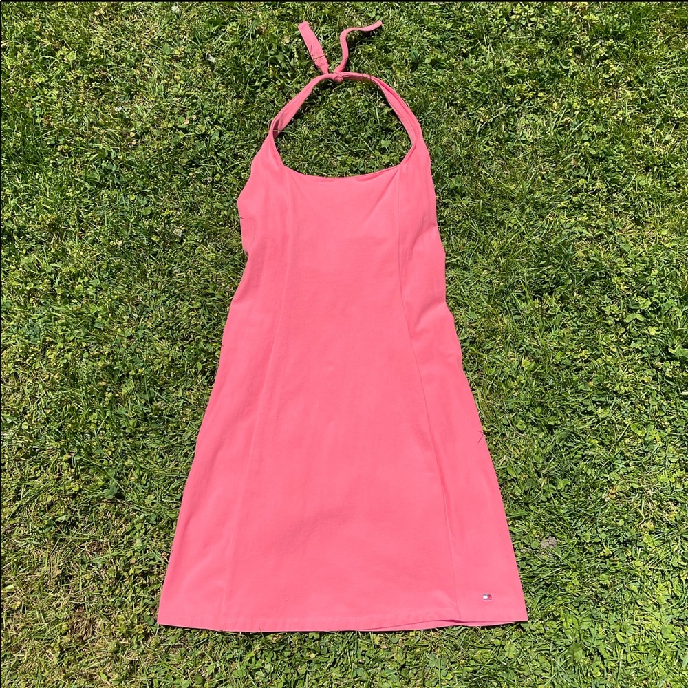 Tommy Hilfiger Coral Pink Halter Mini Dress